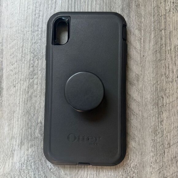 OtterBox iPhone Xs Max Black Case with Integrated PopSocket - Picture 1 of 4